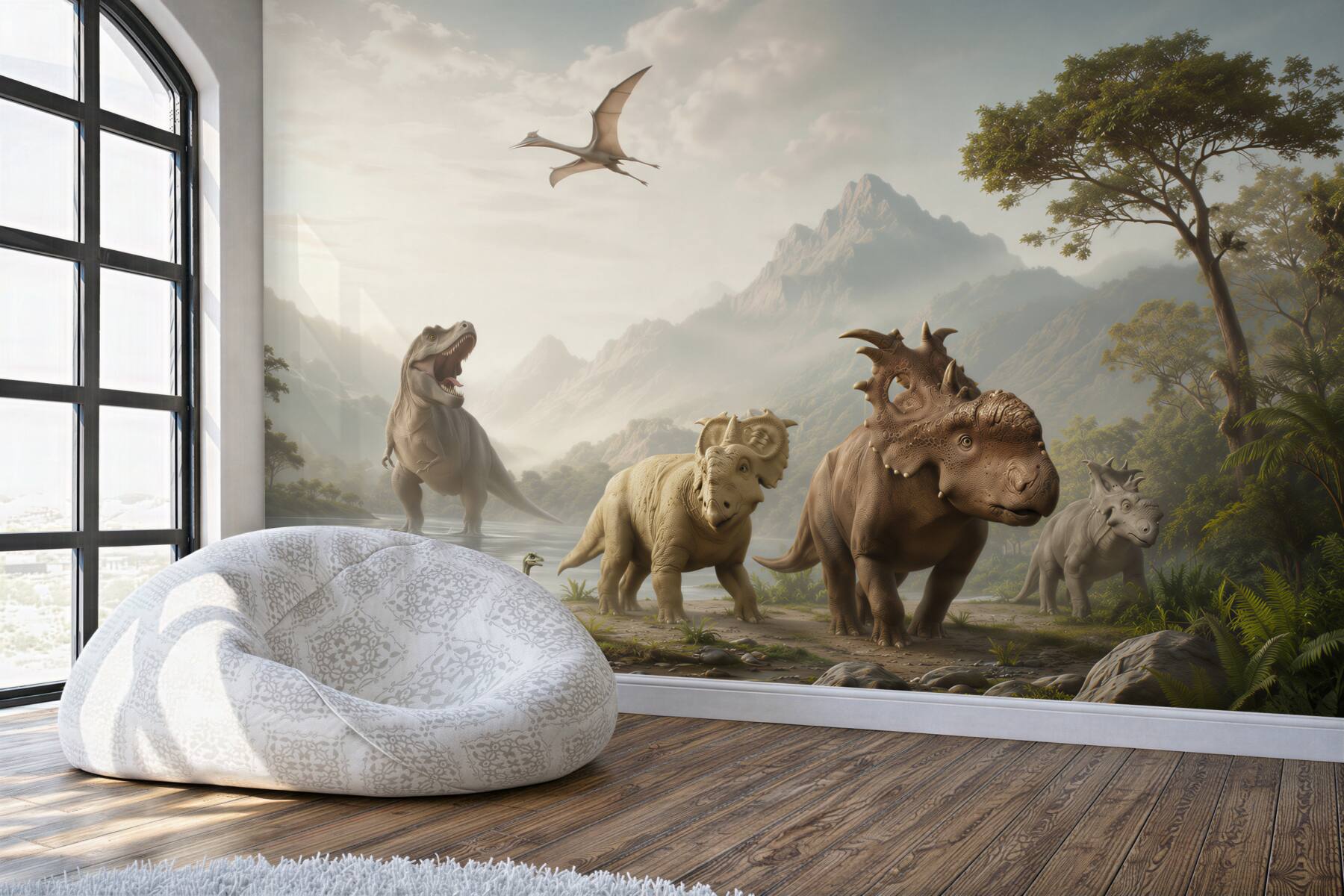 Papier peint dinosaures jurassiques