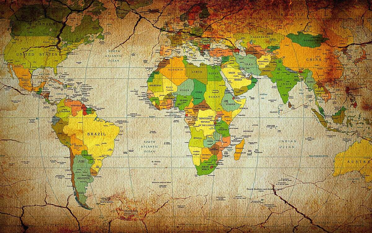Papier peint carte géographique du monde