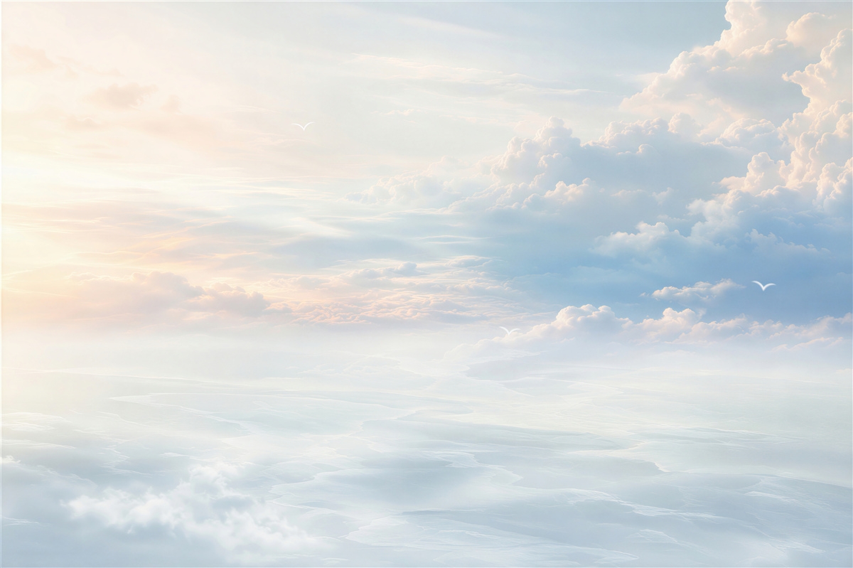Papier peint nuages moelleux et paisibles