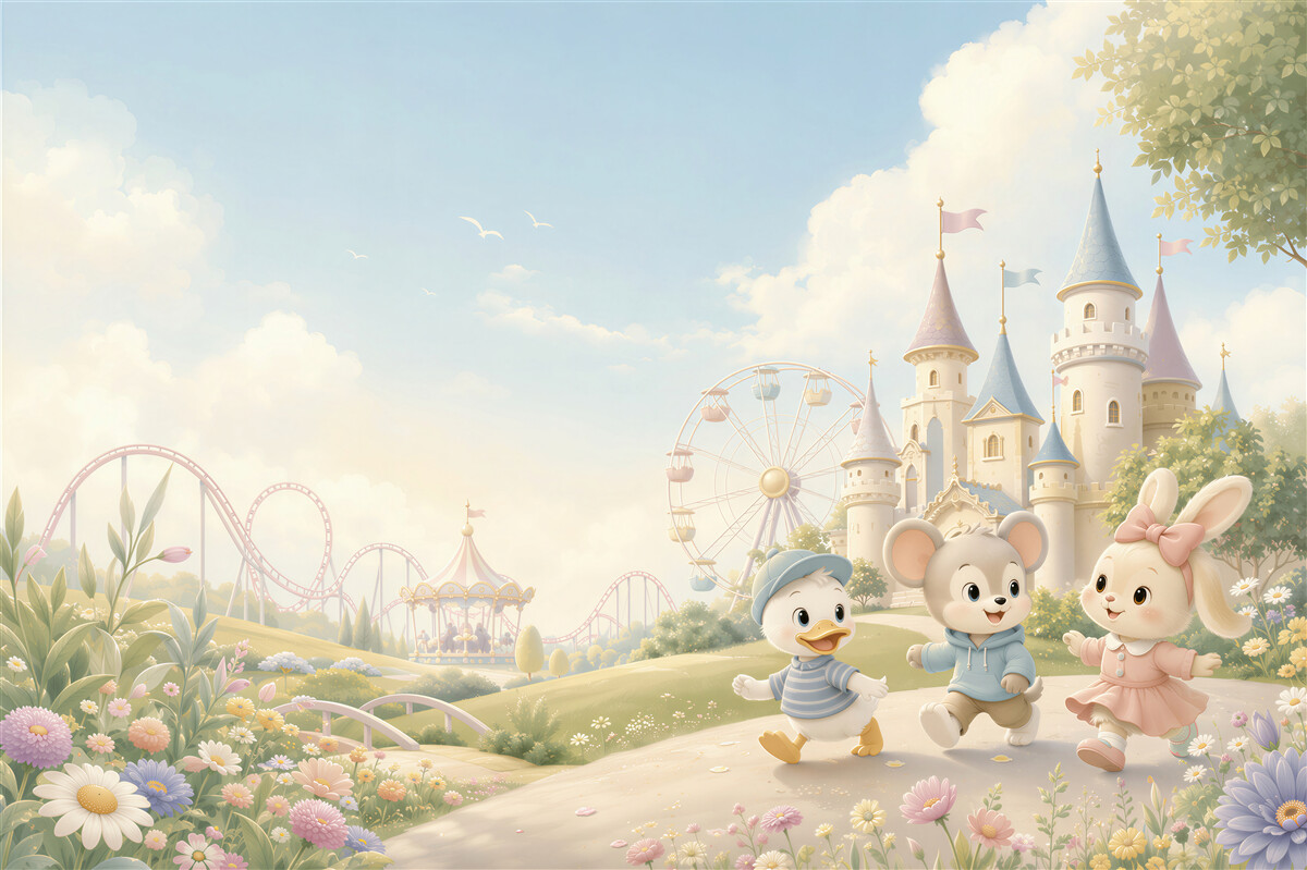Papier peint personnages principaux de Disney