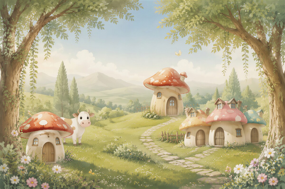 Papier peint monde des contes pour enfants