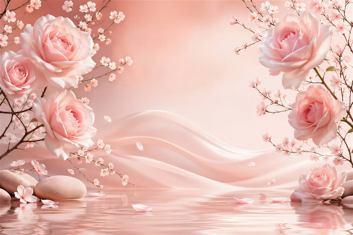 Papier peint fleurs en fleurs au-dessus de l'eau