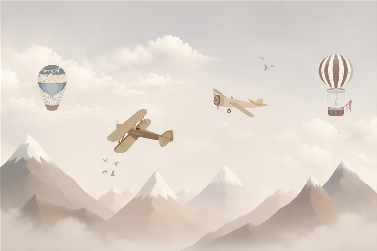 Papier peint machines volantes au-dessus des montagnes