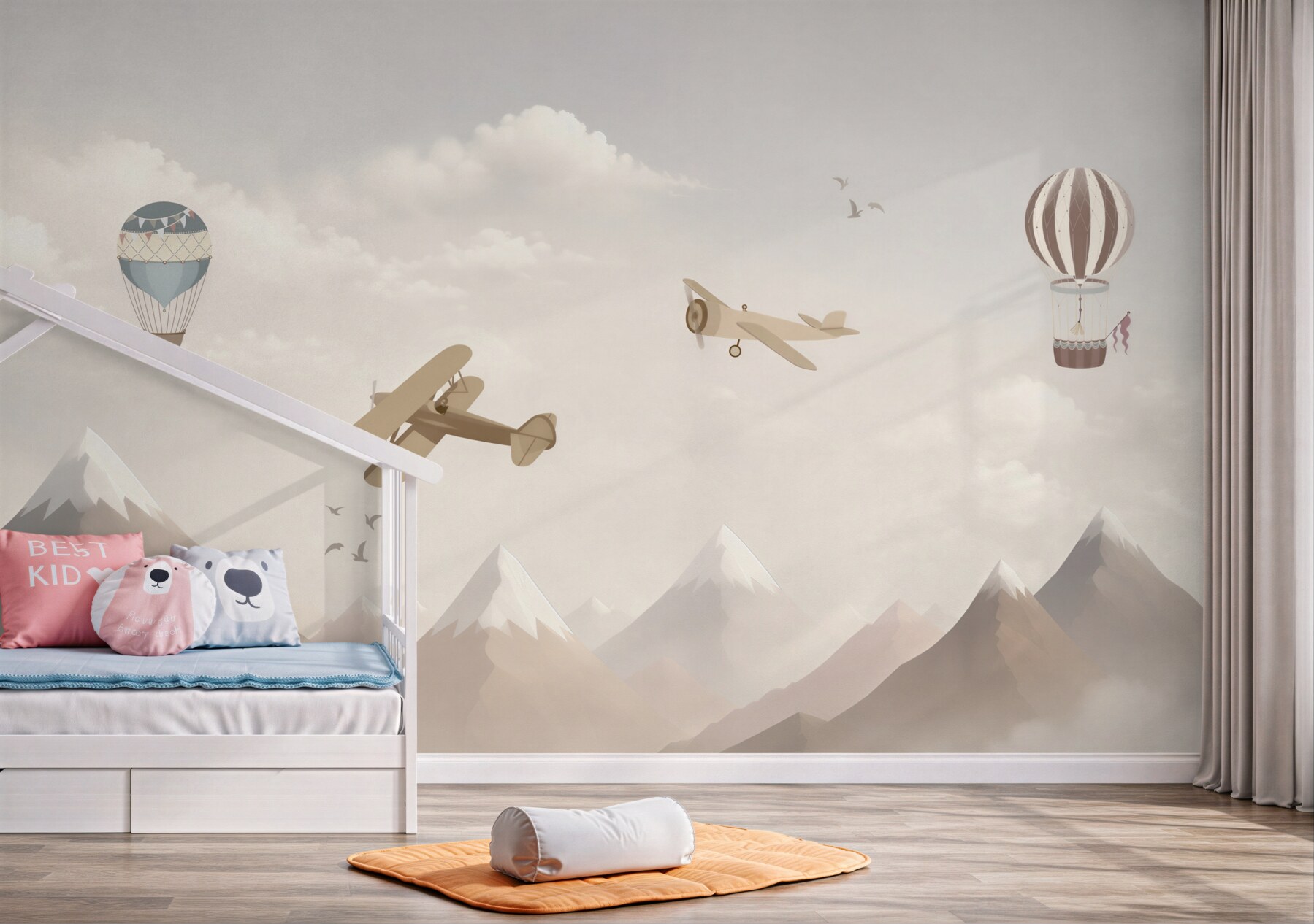 Papier peint machines volantes au-dessus des montagnes