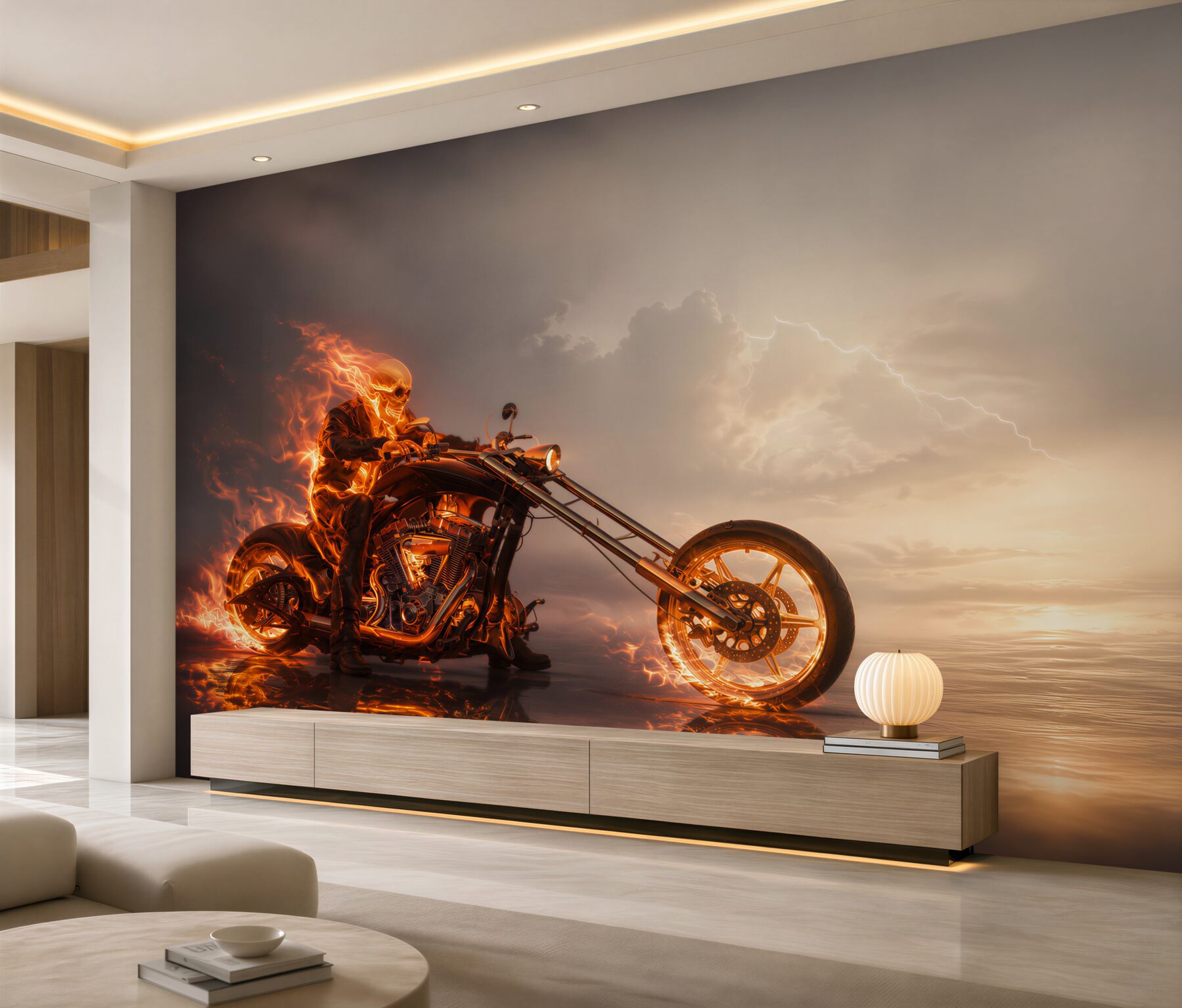 Papier peint cycliste en feu