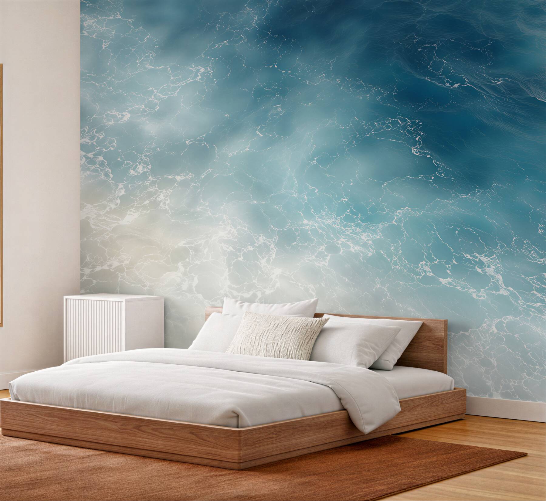Papier peint vagues bleues en colère