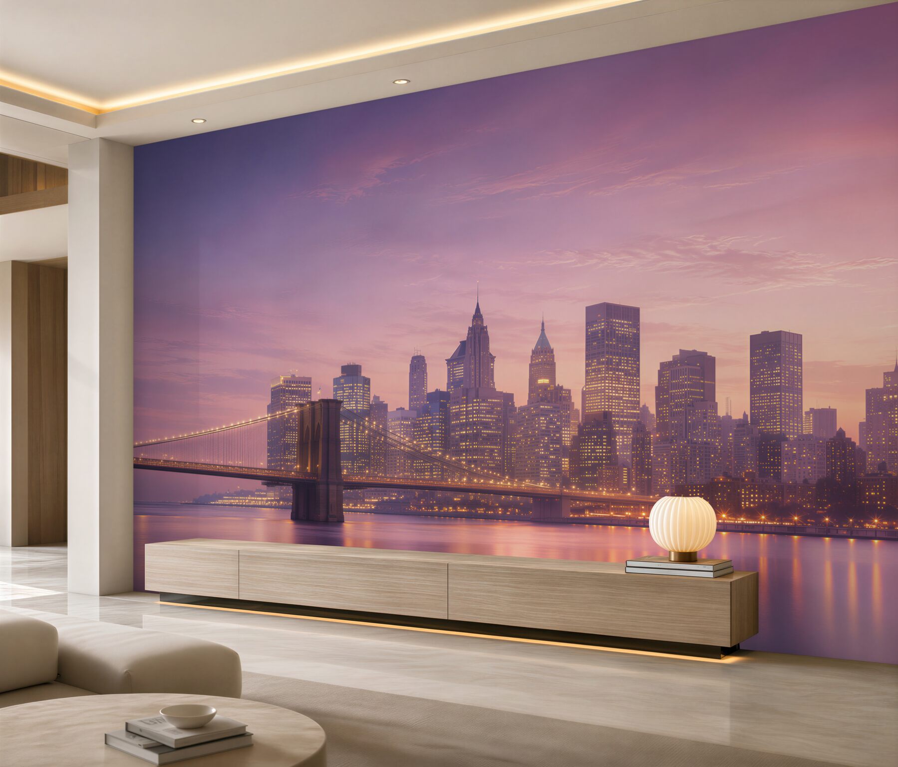 Papier peint Pont de Brooklyn la nuit