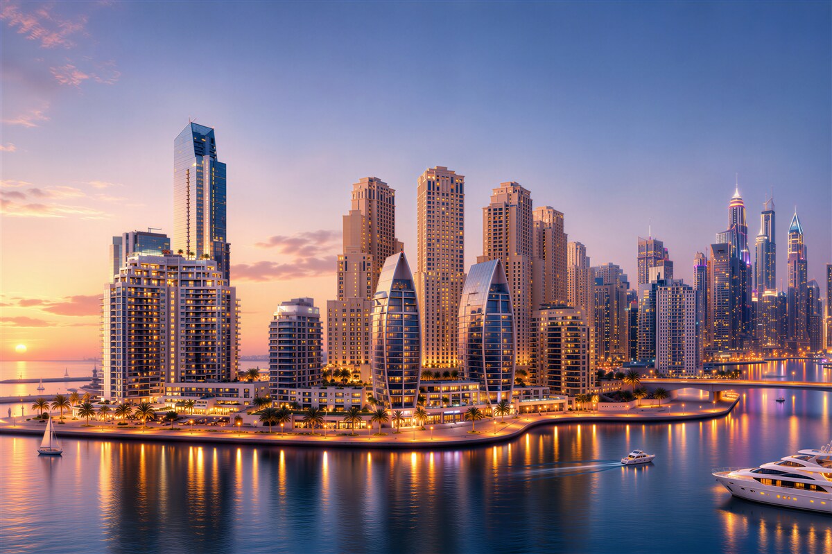 Papier peint crépuscule au-dessus de Dubaï