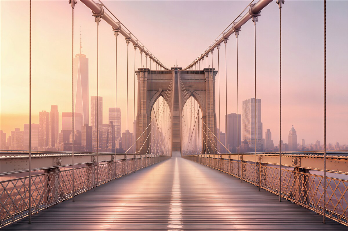 Papier peint pont piétonnier à Brooklyn