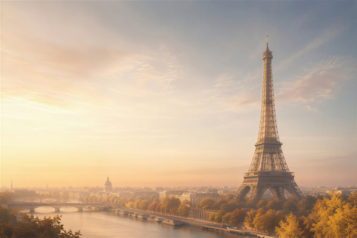 Papier peint cœur de Paris au crépuscule