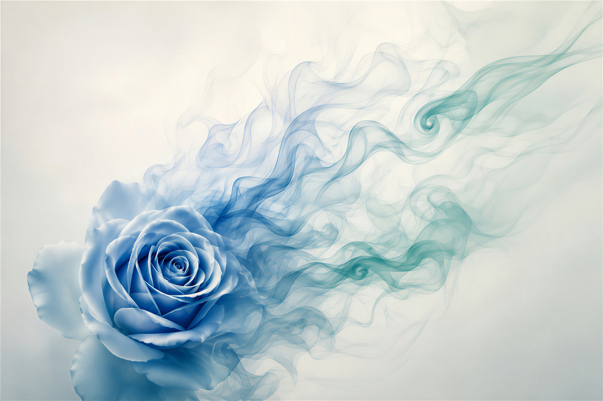 Papier peint rose bleue dans la brume du ciel
