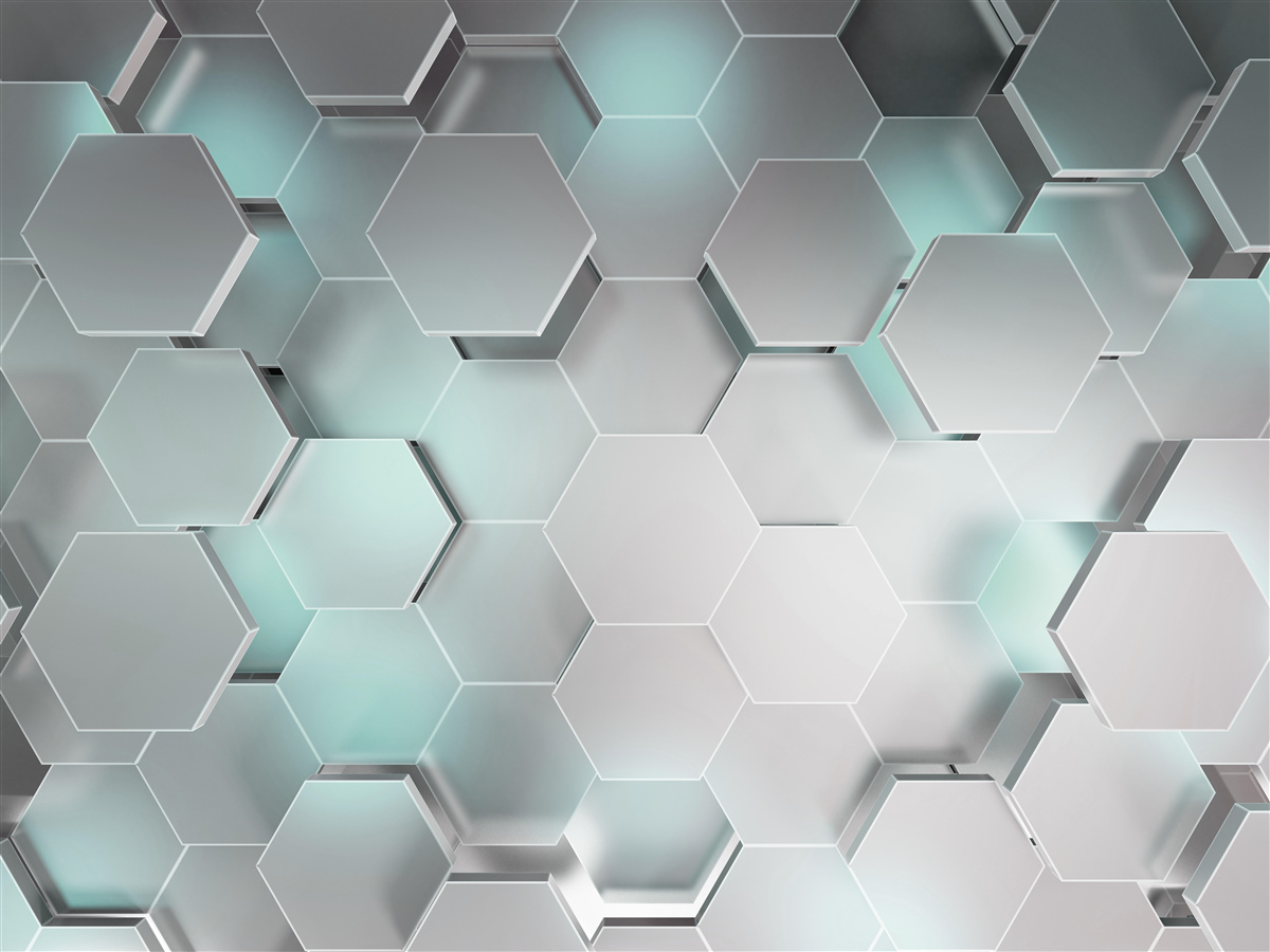 Papier peint hexagones flottants avec éclairage