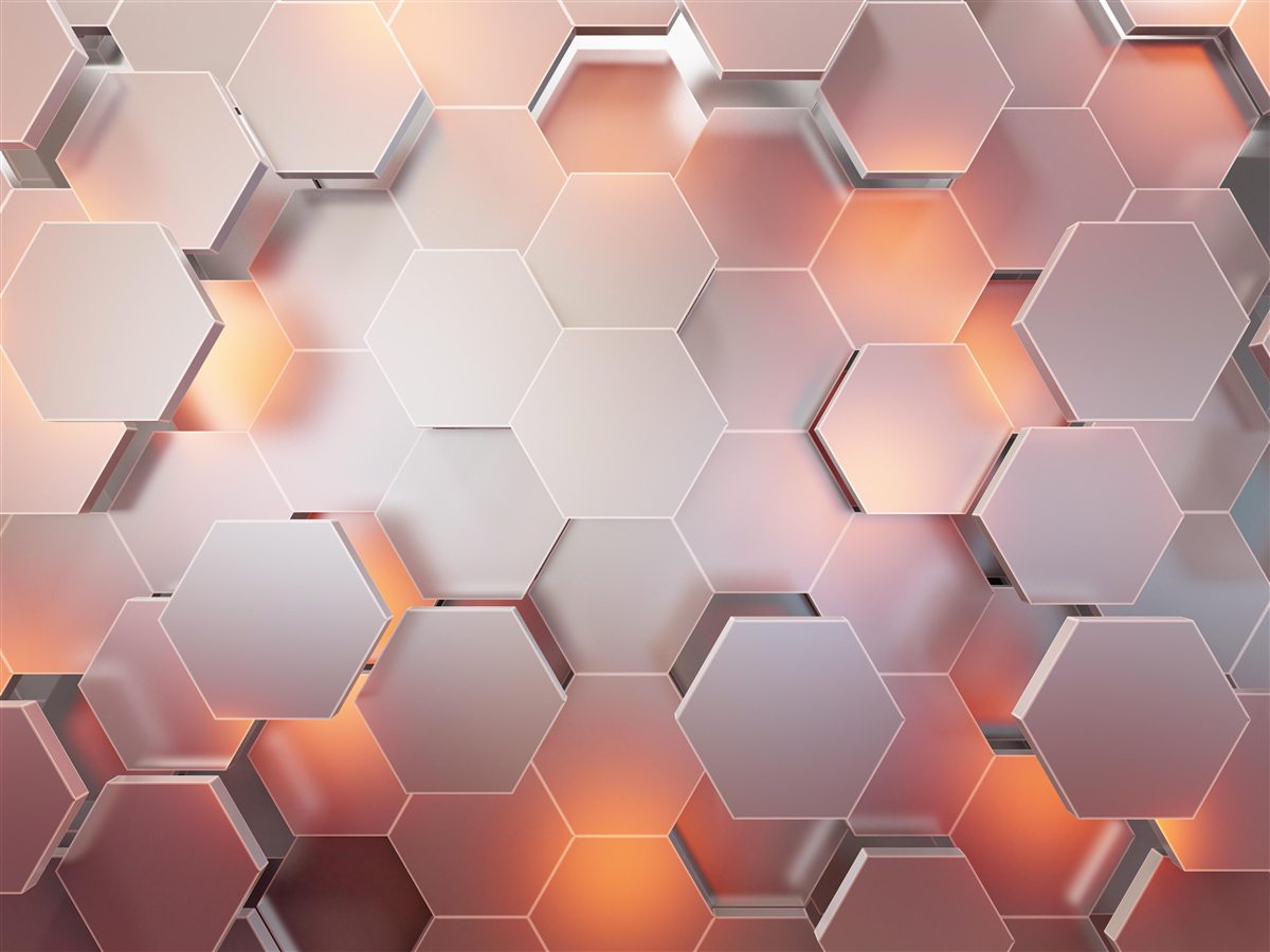 Papier peint volume des hexagones