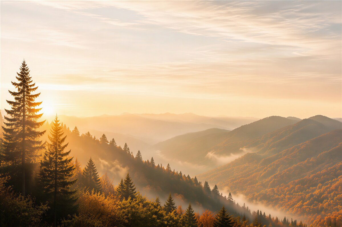 Papier peint aligné au-dessus des chaînes de montagnes