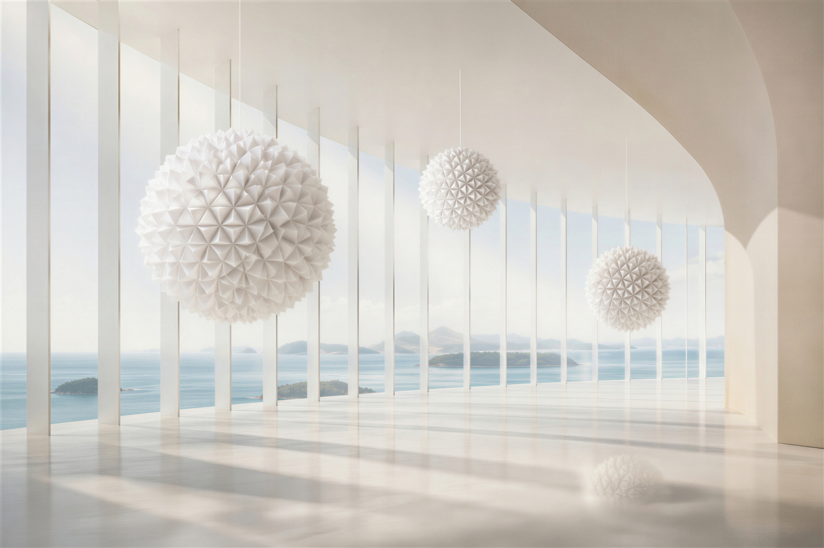 Papier peint boules épineuses dans un couloir visuel