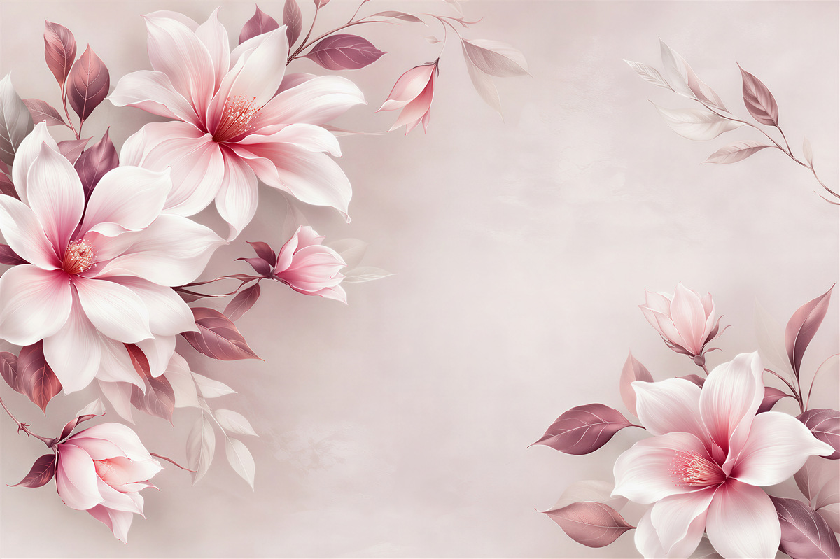 Papier peint fleurs de lotus blanches avec un centre rouge