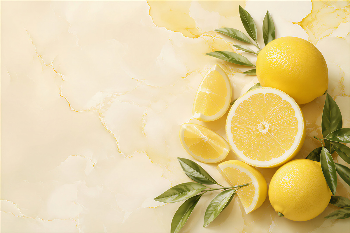Papier peint citrons jaune clair