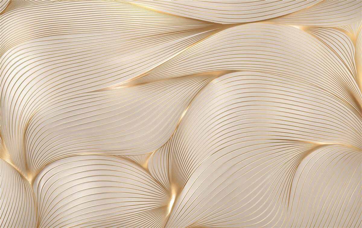 Papier peint lignes abstraites lisses avec des bords dorés