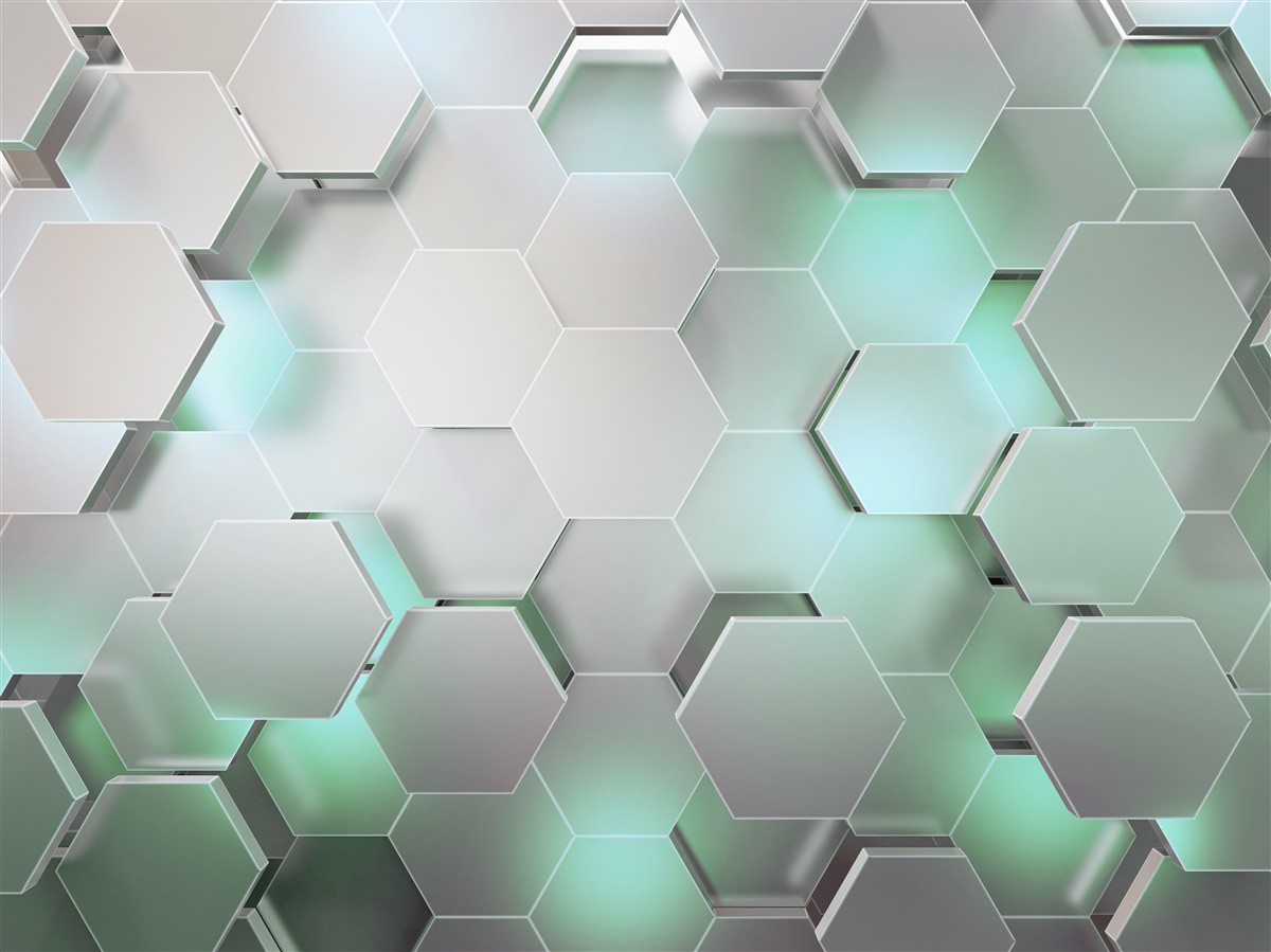 Papier peint nid d'abeille hexagonal éclairé
