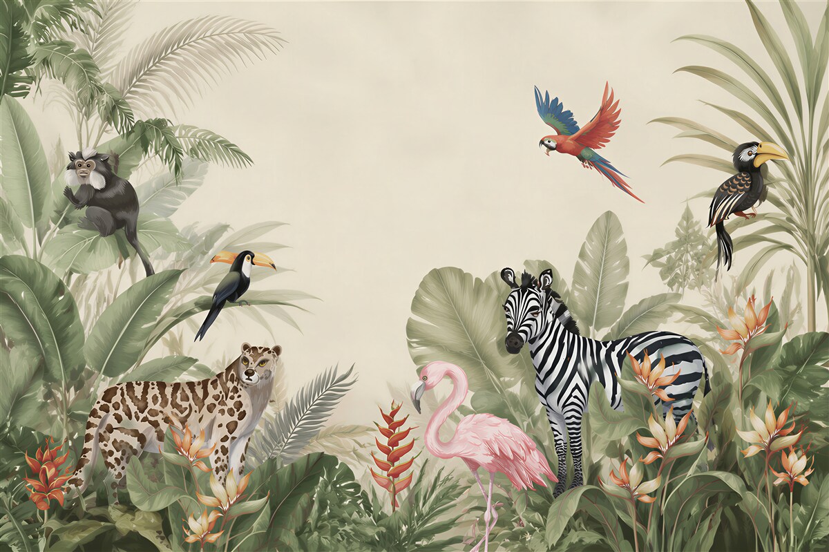 Papier peint habitants de la jungle tropicale
