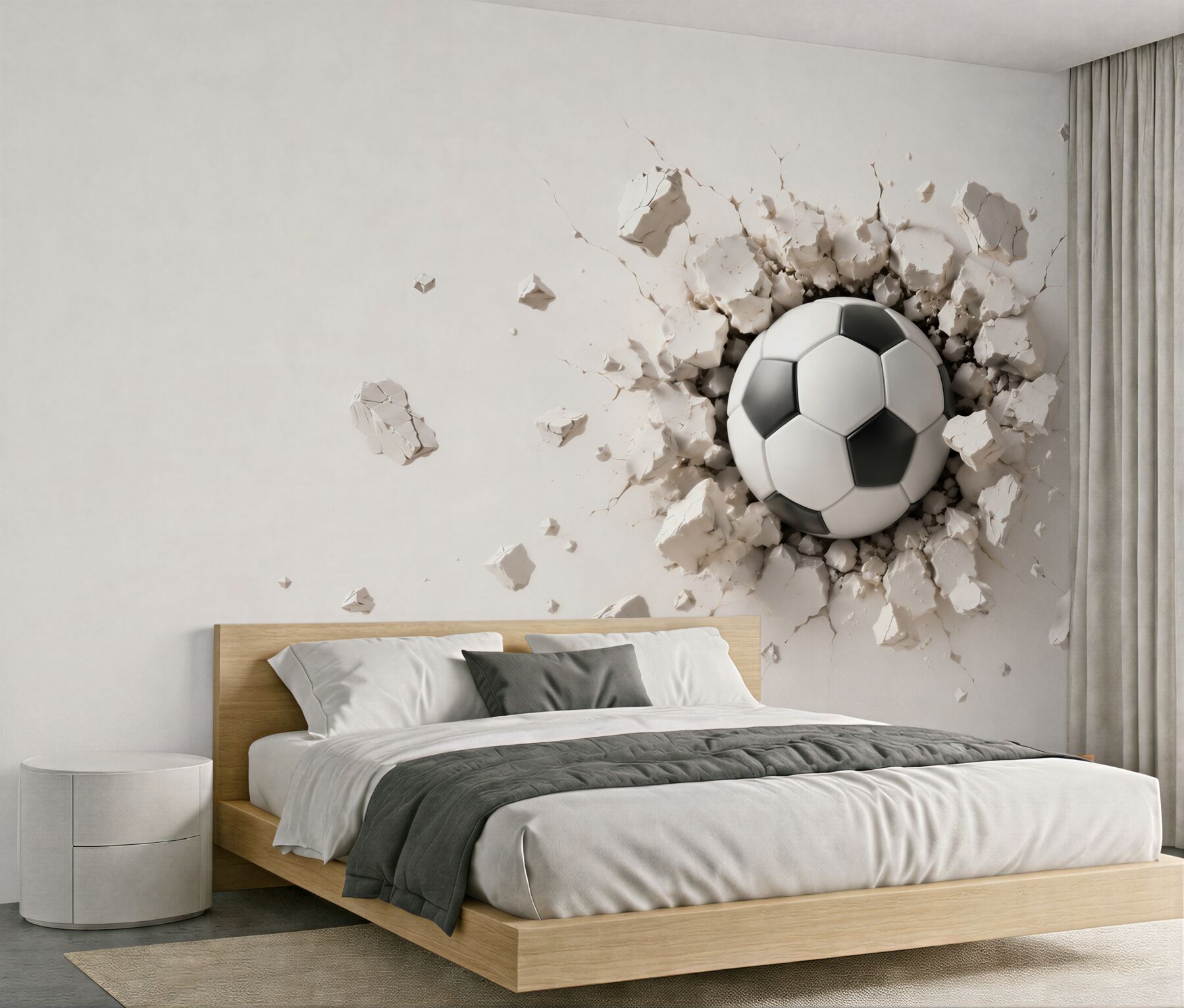 Papier peint ballon a frappé le mur