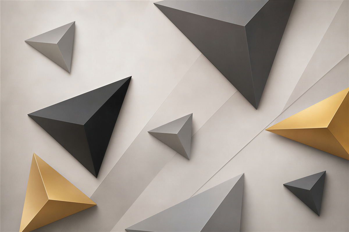 Papier peint triangles flottants de différentes couleurs