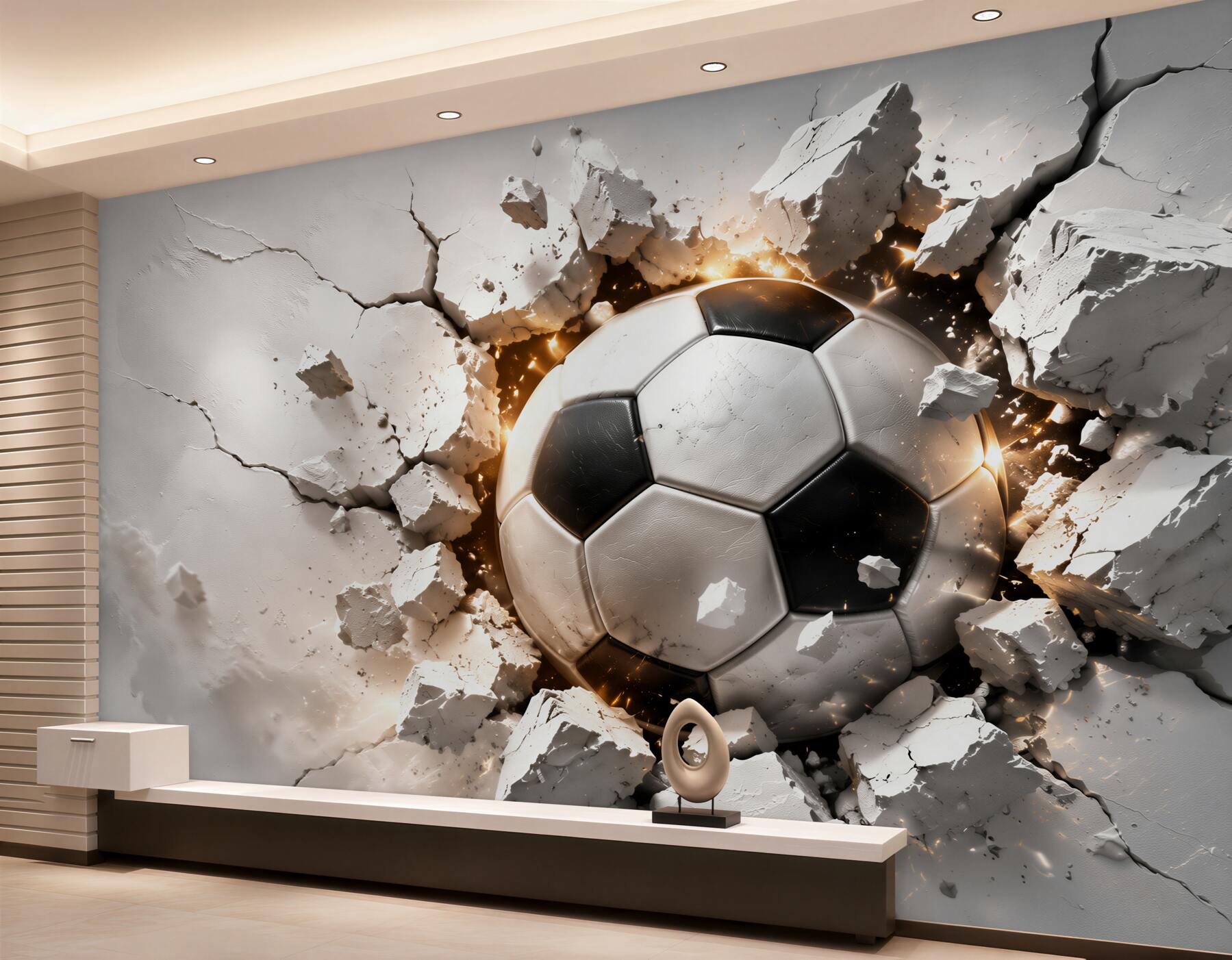 Papier peint ballon de football volant