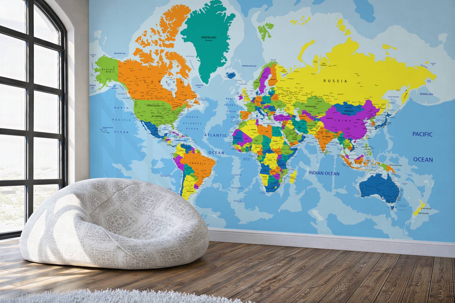 Papier peint carte géopolitique du monde