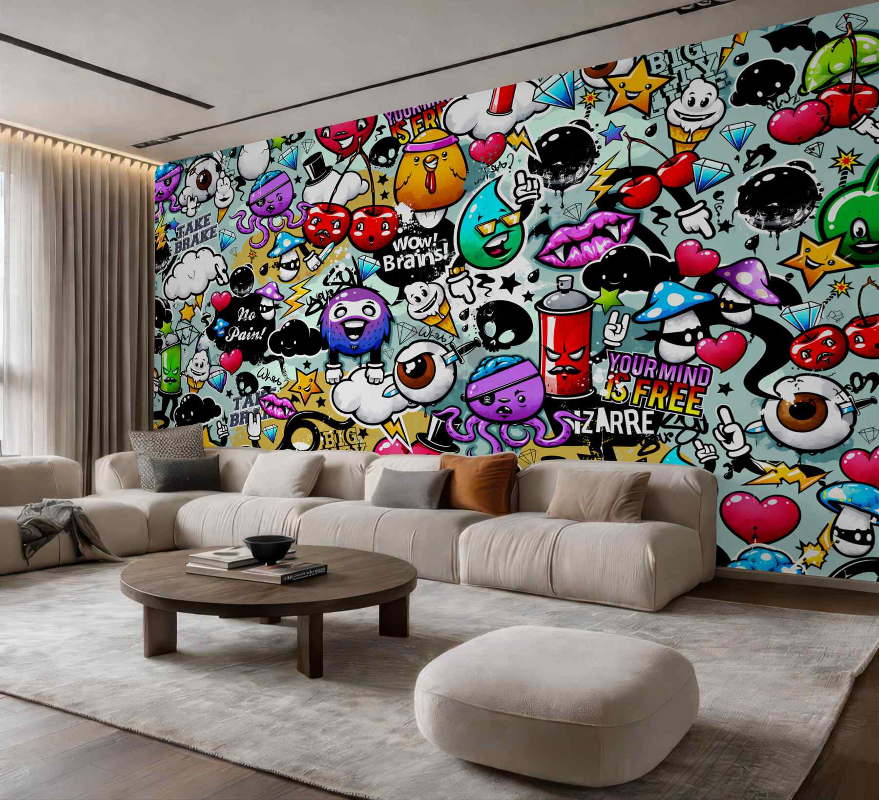 Papier peint graffiti coloré
