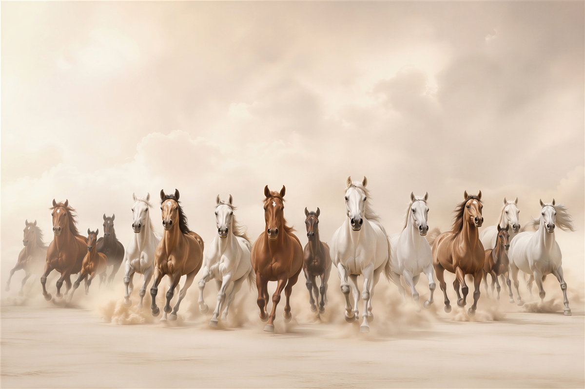 Papier peint troupeau de chevaux sauvages