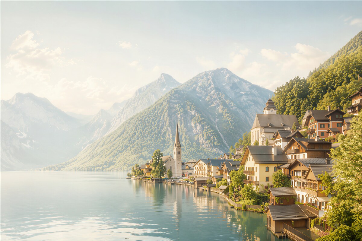 Papier peint incroyable Hallstatt autrichien