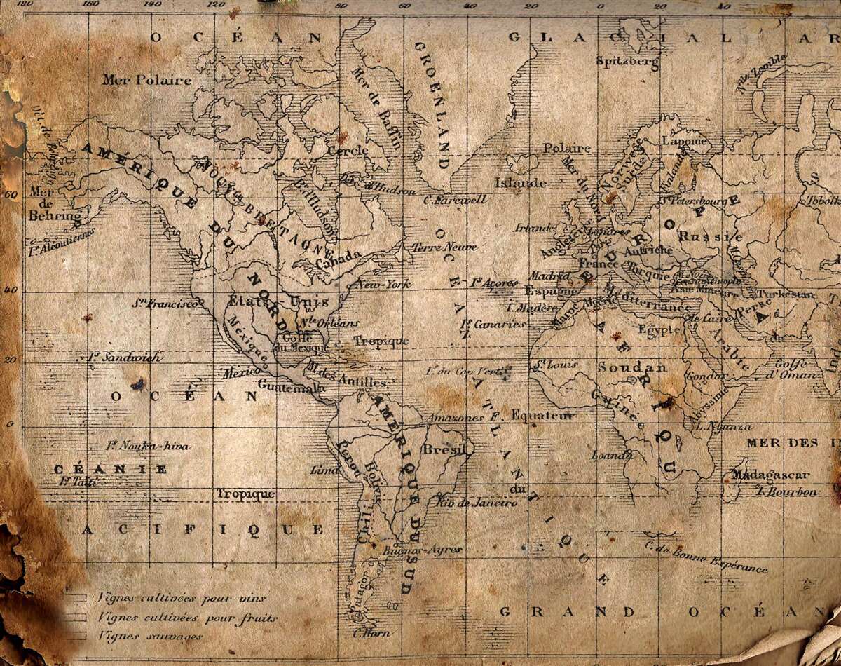 Papier peint partie d'une vieille carte