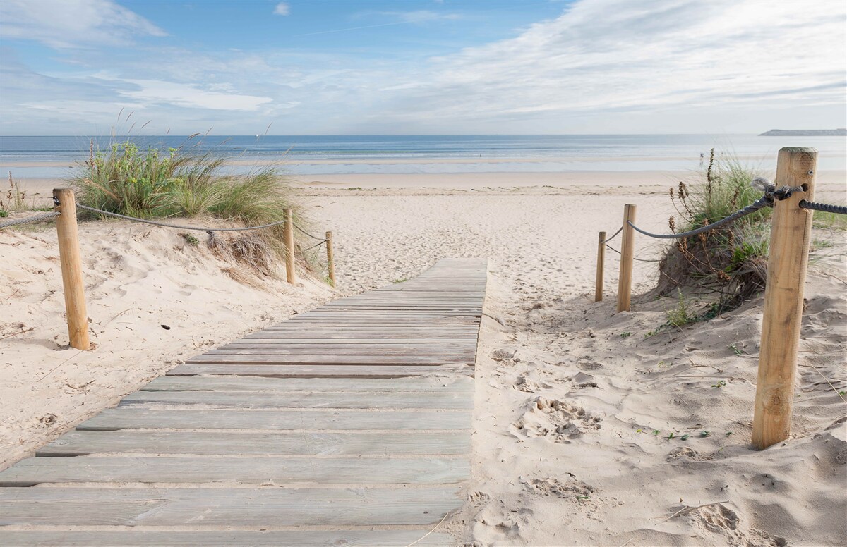 Papier peint chemin de sable vers la mer