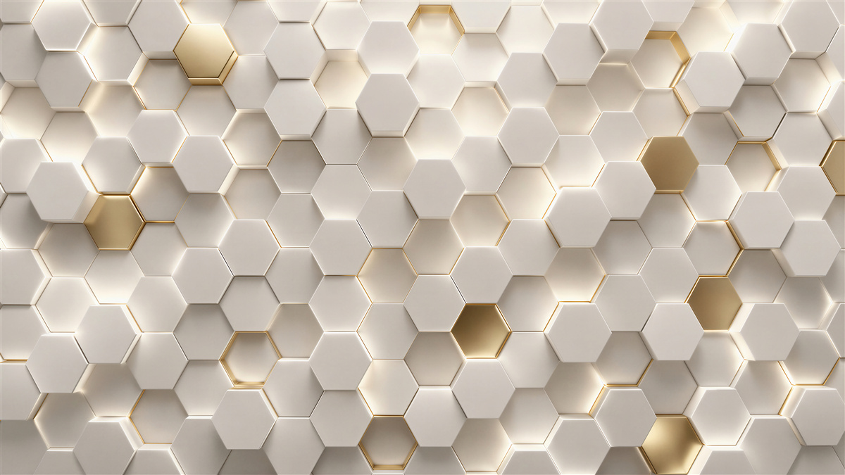 Papier peint hexagones gris