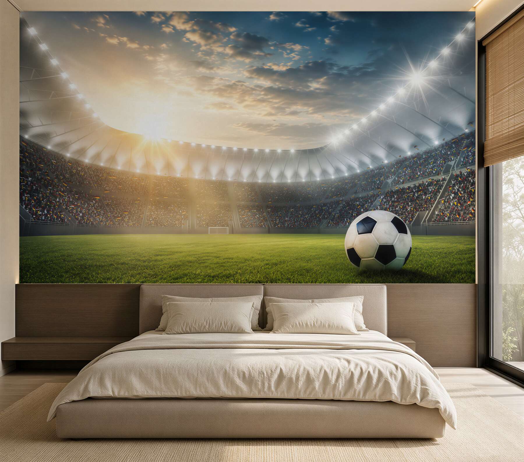 Papier peint football sur le terrain