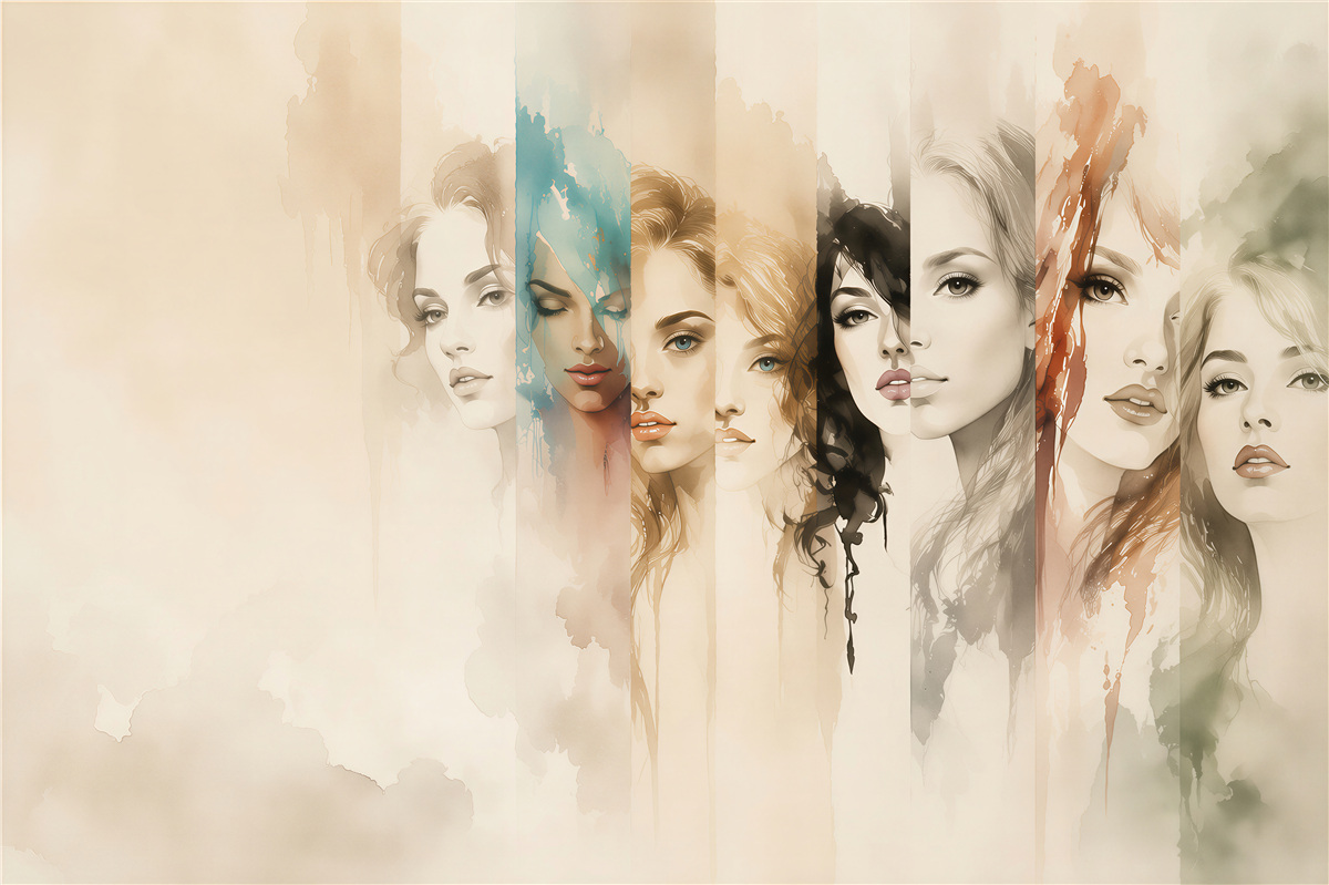 Papier peint portraits de filles