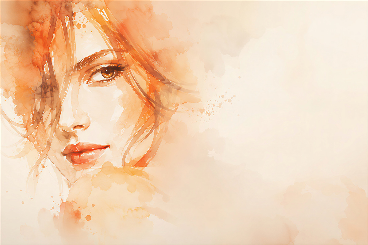 Papier peint visage aux couleurs d'automne