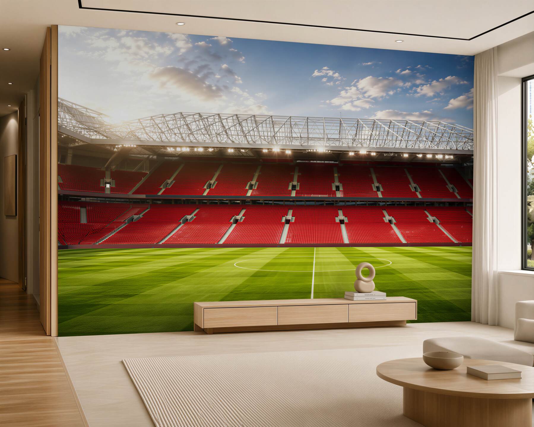 Papier peint grand stand et terrain de football