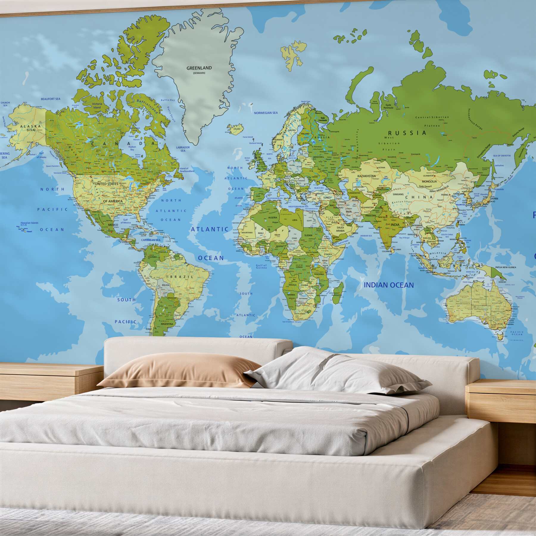 Papier peint carte classique du monde