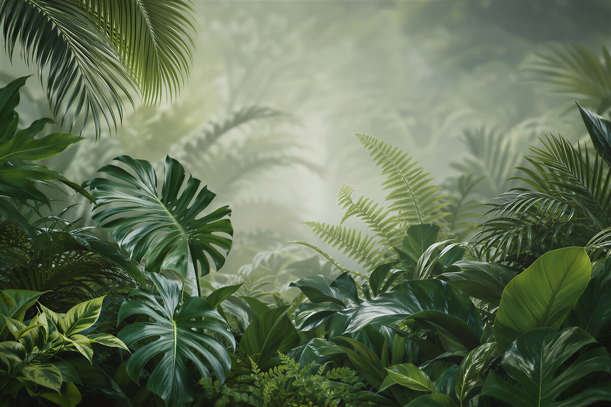 Papier peint végétation tropicale dense
