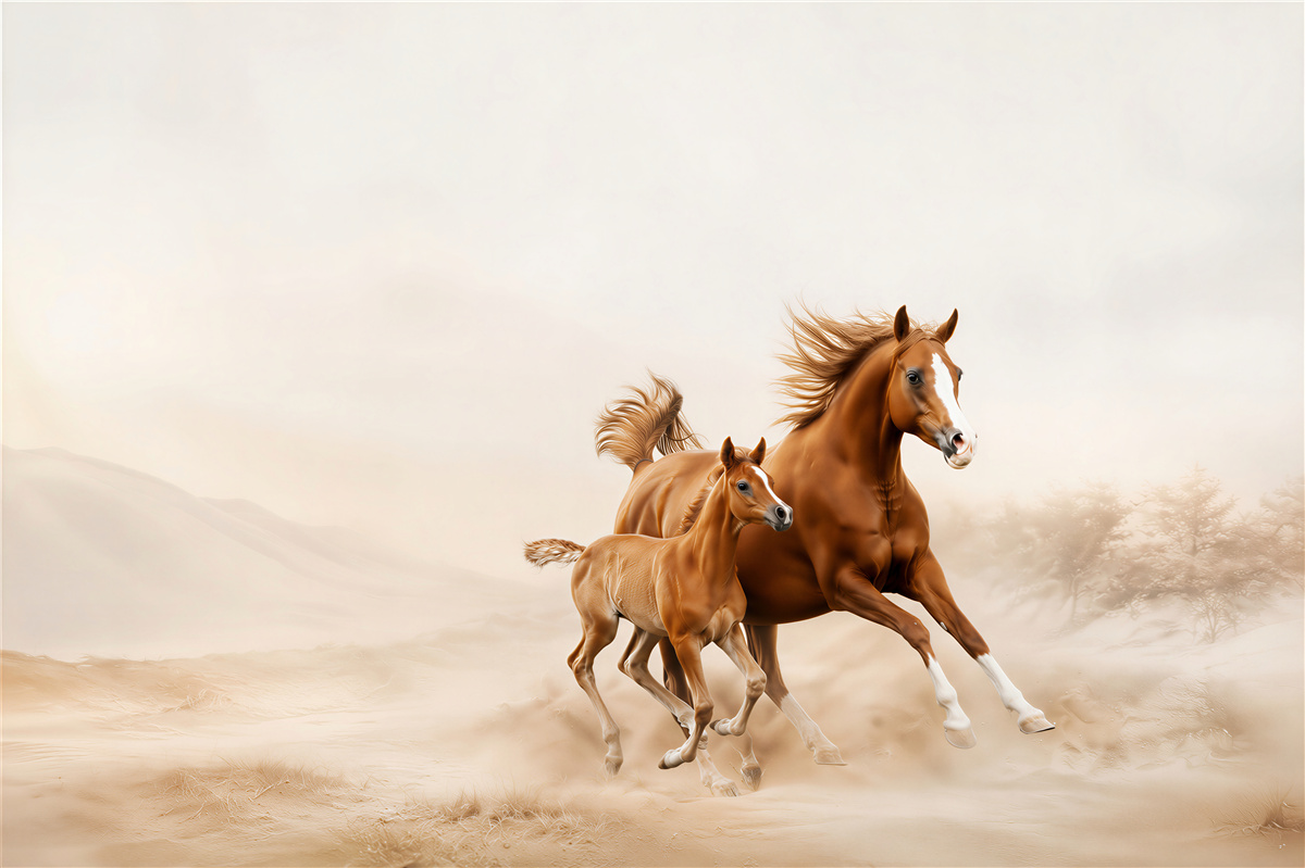 Papier peint courses de chevaux bruns