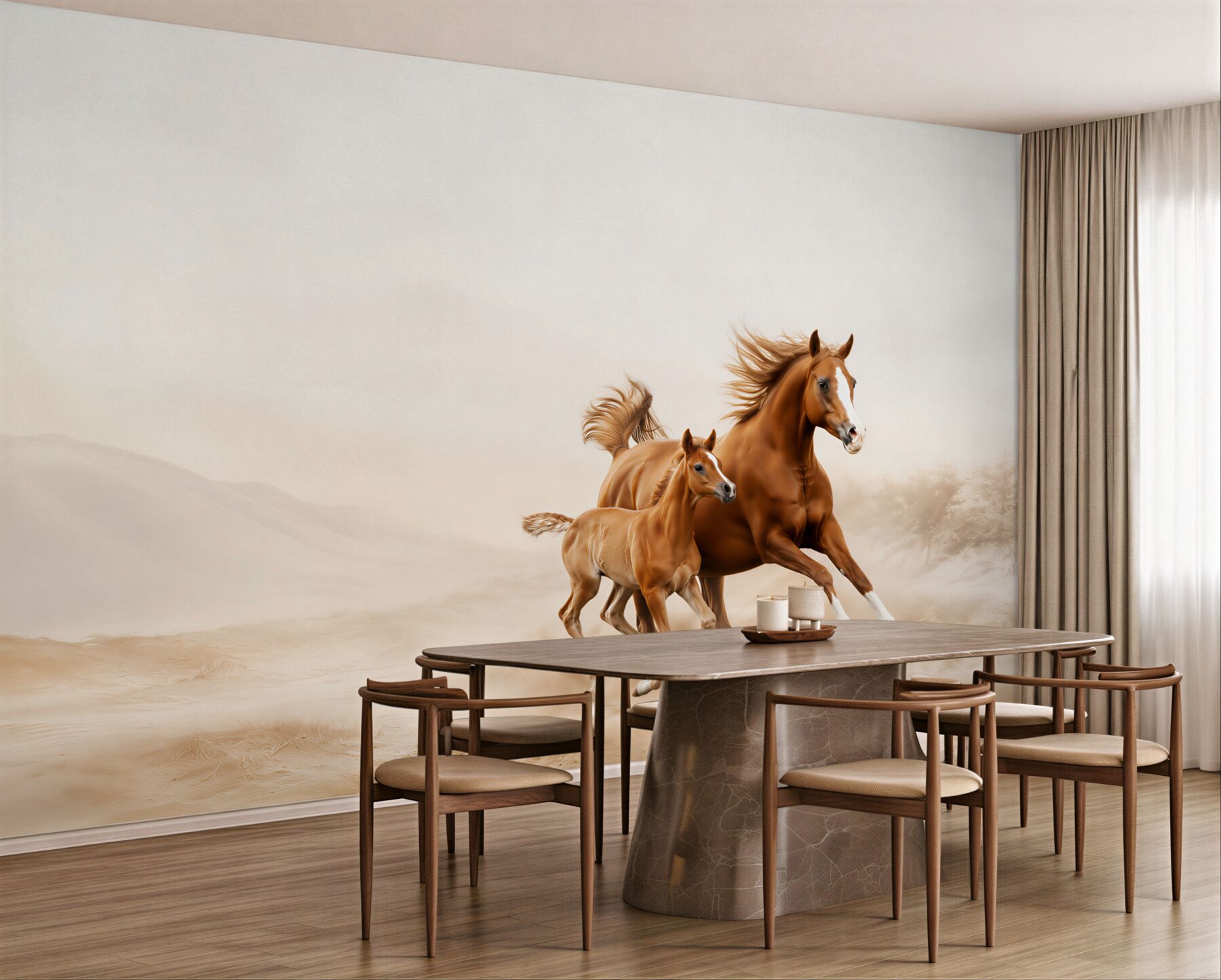 Papier peint courses de chevaux bruns
