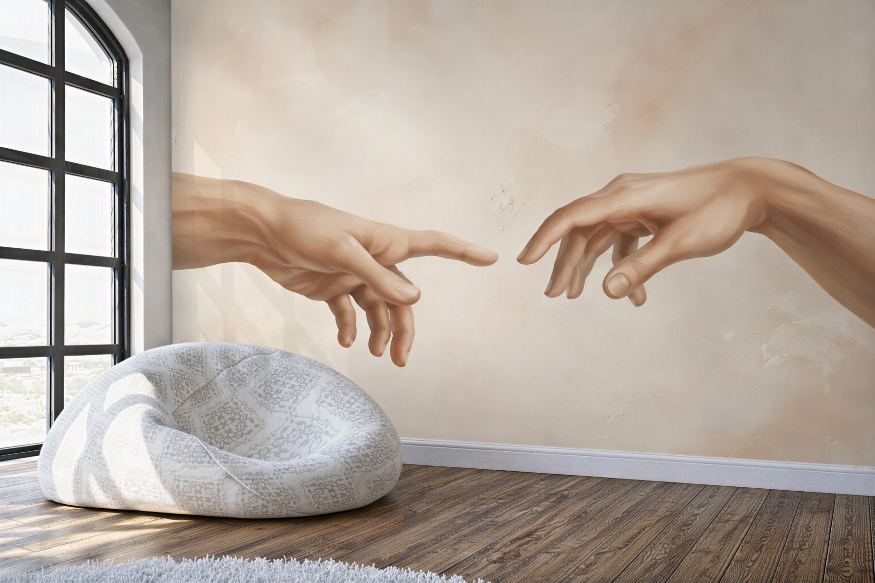 Papier peint bras tendus d'un homme et d'une femme