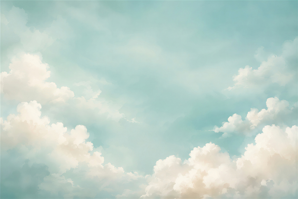 Papier peint nuages au-dessus d'une eau calme