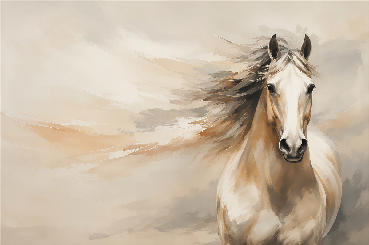 Papier peint magnifique crinière de cheval brun clair