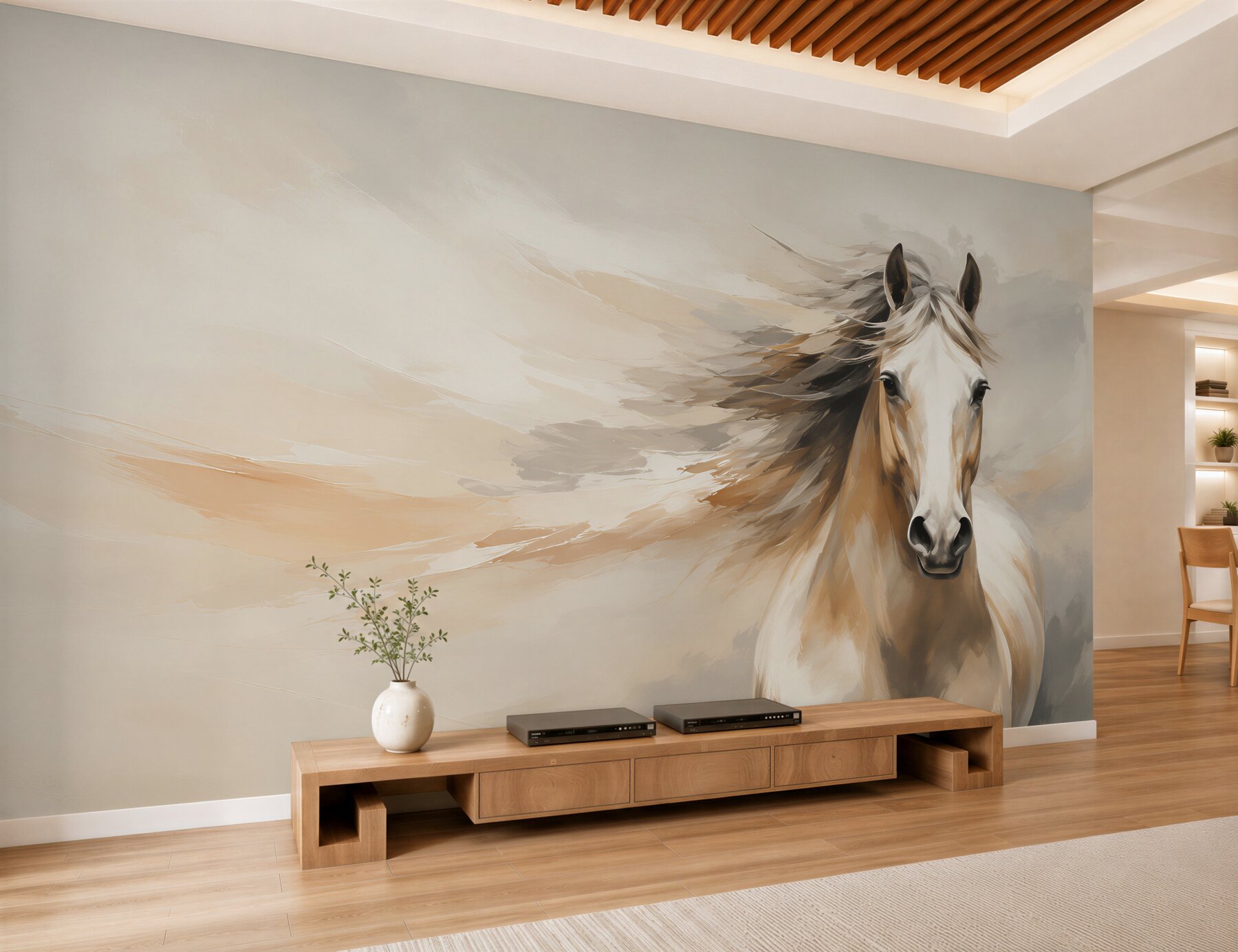 Papier peint magnifique crinière de cheval brun clair