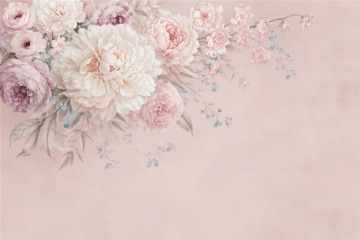 Papier peint fleurs claires et délicates sur une branche