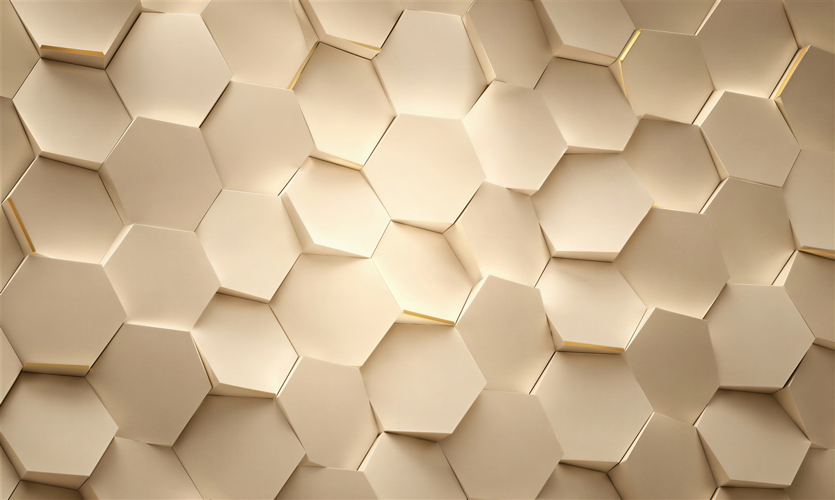 Papier peint hexagones tournant dans différentes directions