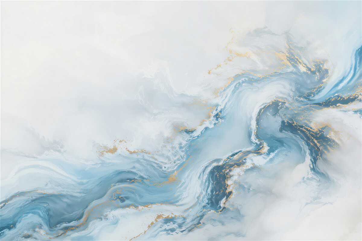 Papier peint liquide turquoise et bleu