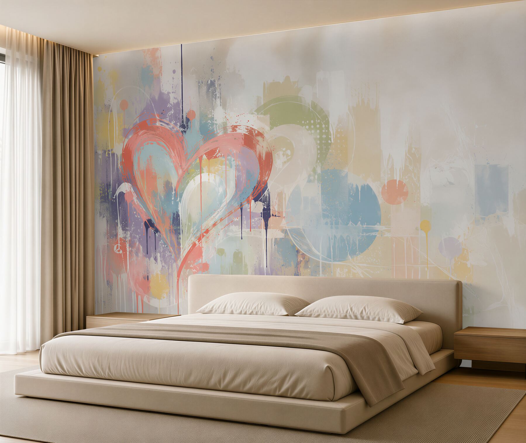 Papier peint inscriptions graffiti sur le mur